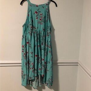 Torrid Aqua Blue & Floral Sleeveless Dress. Size 1.